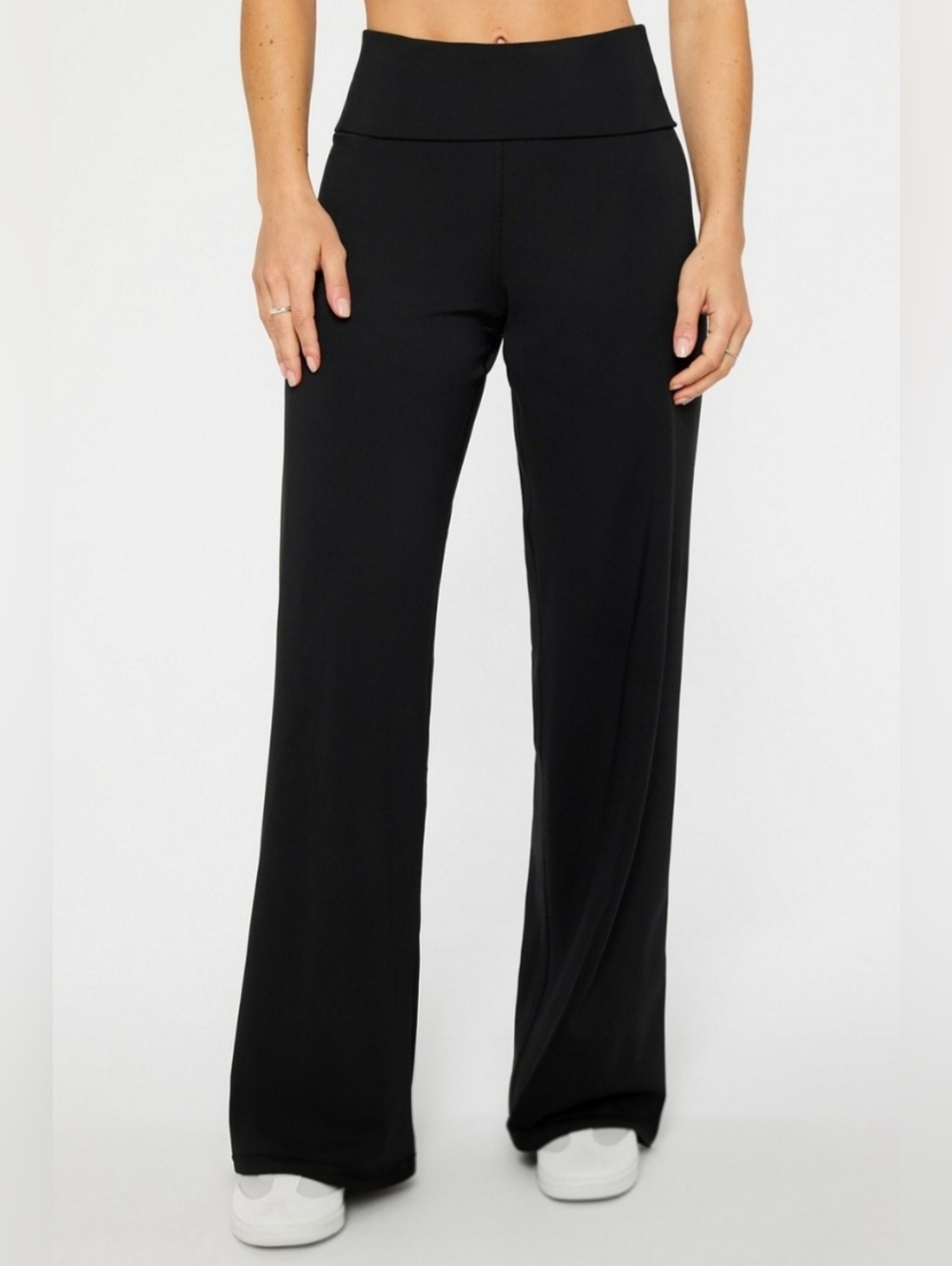 Fabletics and G4Free Black High-Rise Stretchy Wide Leg Work Pants